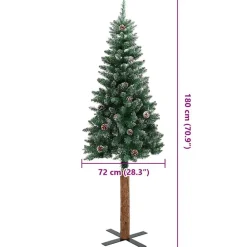 vidaXL Decoración-Árbol de Navidad Delgado con 300 LED con soporte Verde 180 cm