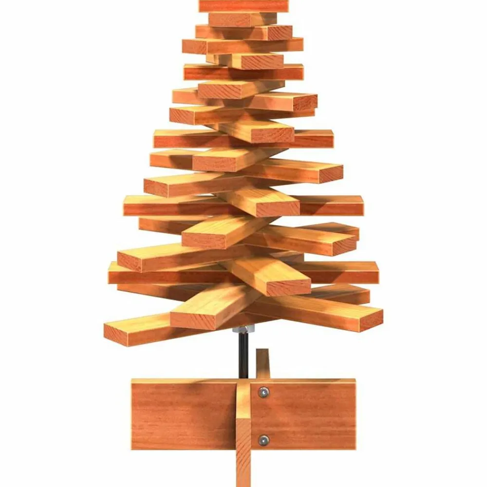 vidaXL Decoración-Árbol de Navidad de adorno madera maciza pino marrón cera 60 cm