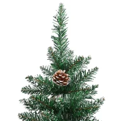 vidaXL Decoración-Árbol de Navidad Delgado con 150 LED con soporte Verde 150 cm