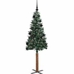 vidaXL Decoración-Árbol de Navidad Delgado con 150 LED con soporte Verde 150 cm