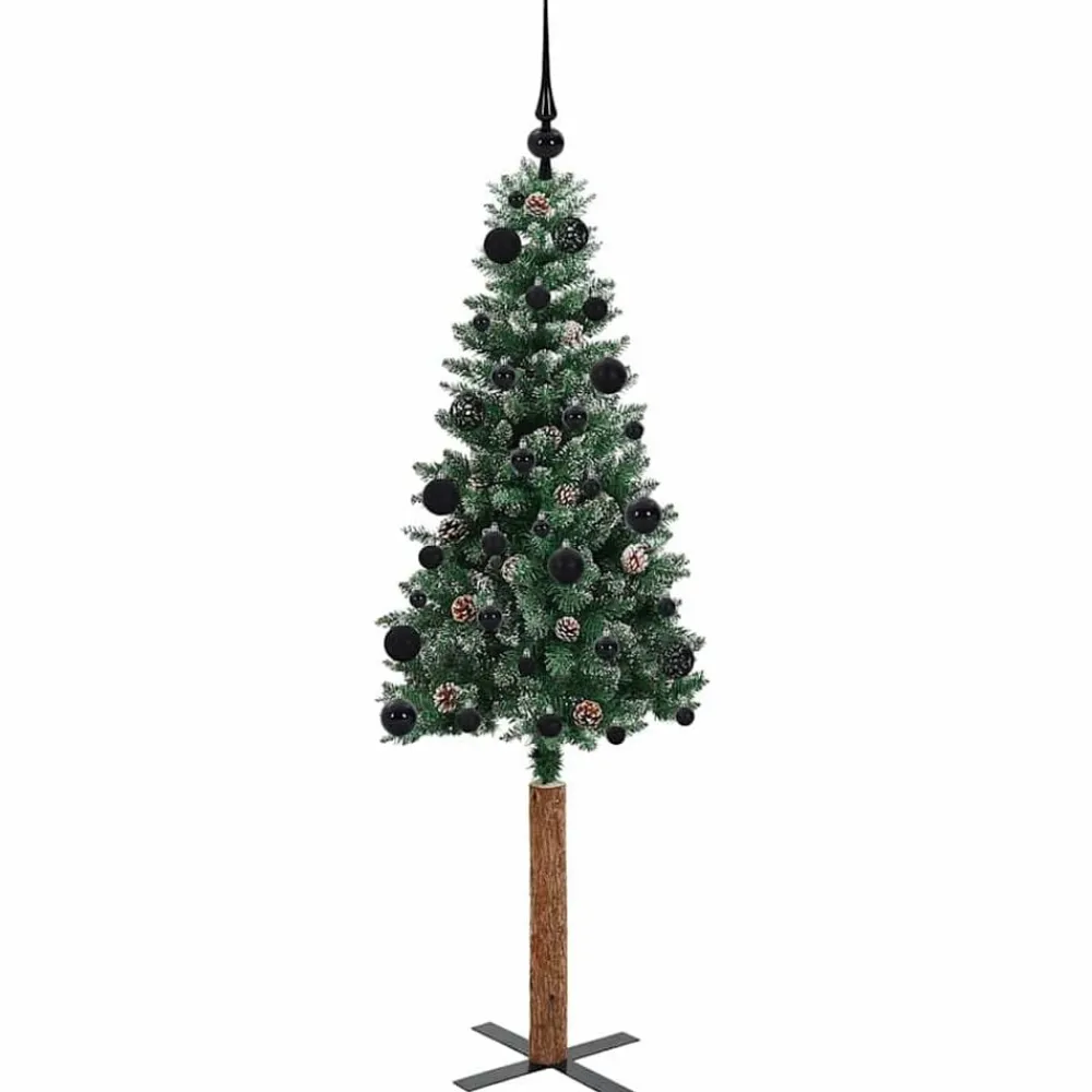 vidaXL Decoración-Árbol de Navidad Delgado con 150 LED con soporte Verde 150 cm