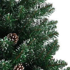 vidaXL Decoración-Árbol de Navidad Delgado con 150 LED con soporte Verde 150 cm
