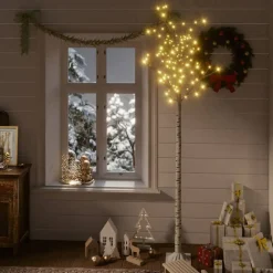 vidaXL Árbol de Navidad LED blanco cálido sauce interior exterior 2,2m Blanco c&aacute;lido Outlet