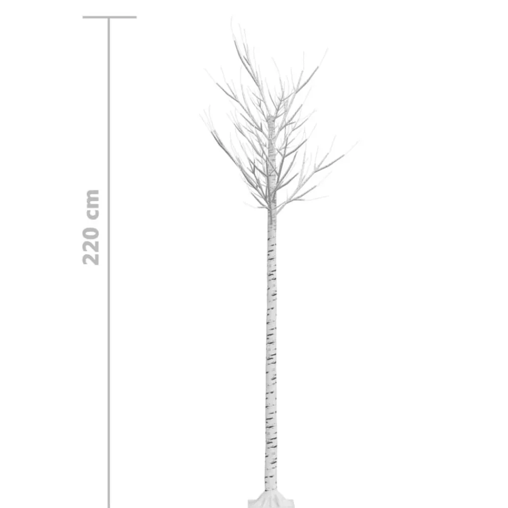 vidaXL Árbol de Navidad LED blanco cálido sauce interior exterior 2,2m Blanco cálido Outlet