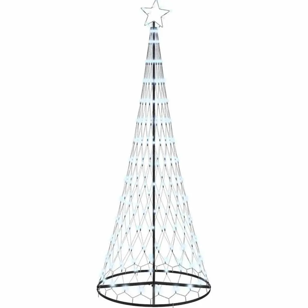vidaXL Árbol de Navidad LED con 295 LED con soporte Frío 250 cm Metal frío Outlet