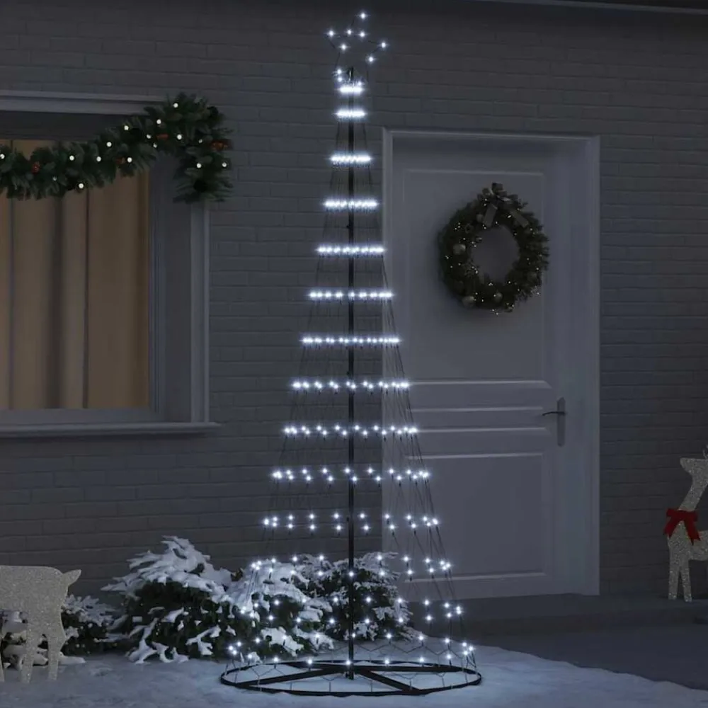 vidaXL Árbol de Navidad LED con 295 LED con soporte Frío 250 cm Metal frío Outlet