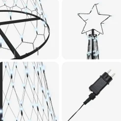 vidaXL Árbol de Navidad LED con 295 LED con soporte Frío 250 cm Metal frío Outlet