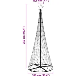 vidaXL Árbol de Navidad LED con 295 LED con soporte Frío 250 cm Metal frío Outlet