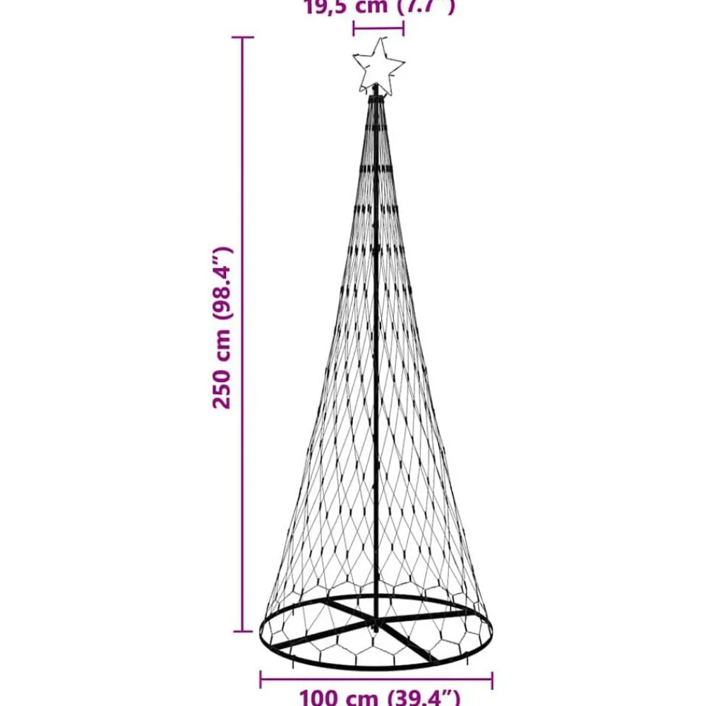vidaXL Árbol de Navidad LED con 295 LED con soporte Frío 250 cm Metal frío Outlet