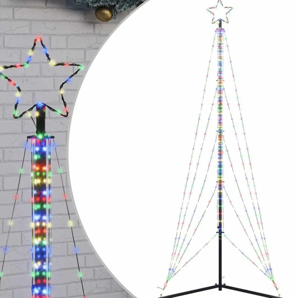 vidaXL Decoración-Árbol de Navidad LED 525 LEDs de colores 302 cm