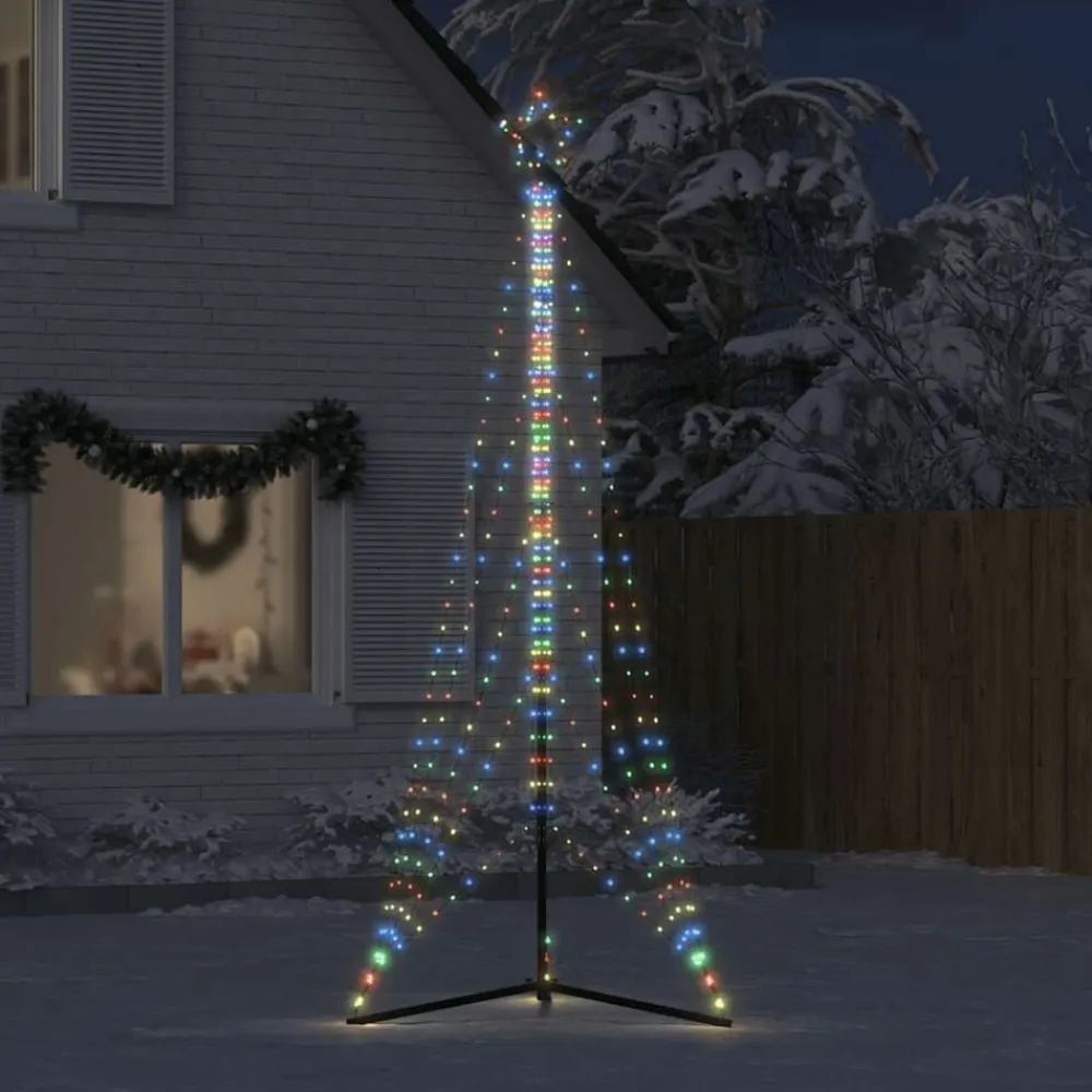 vidaXL Decoración-Árbol de Navidad LED 525 LEDs de colores 302 cm