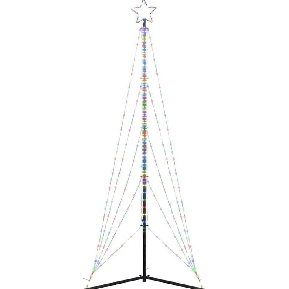 vidaXL Decoración-Árbol de Navidad LED 525 LEDs de colores 302 cm