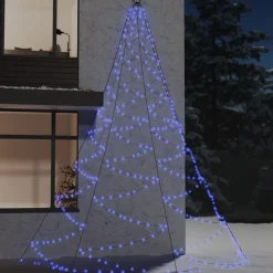 vidaXL Árbol de pared con gancho metálico 720 LED 5 m Azul