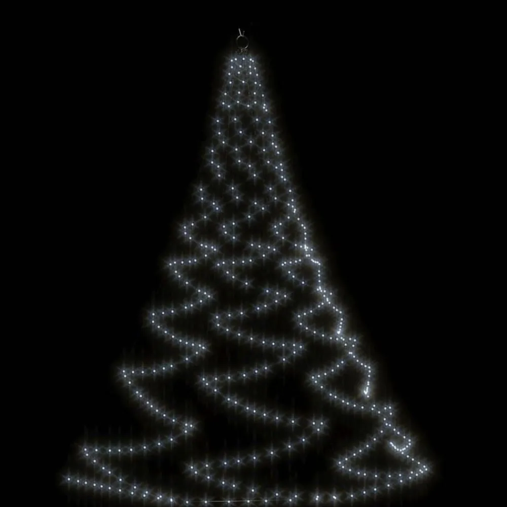 vidaXL Iluminación-Árbol de pared con gancho metálico 720 LED blanco frío 5 m