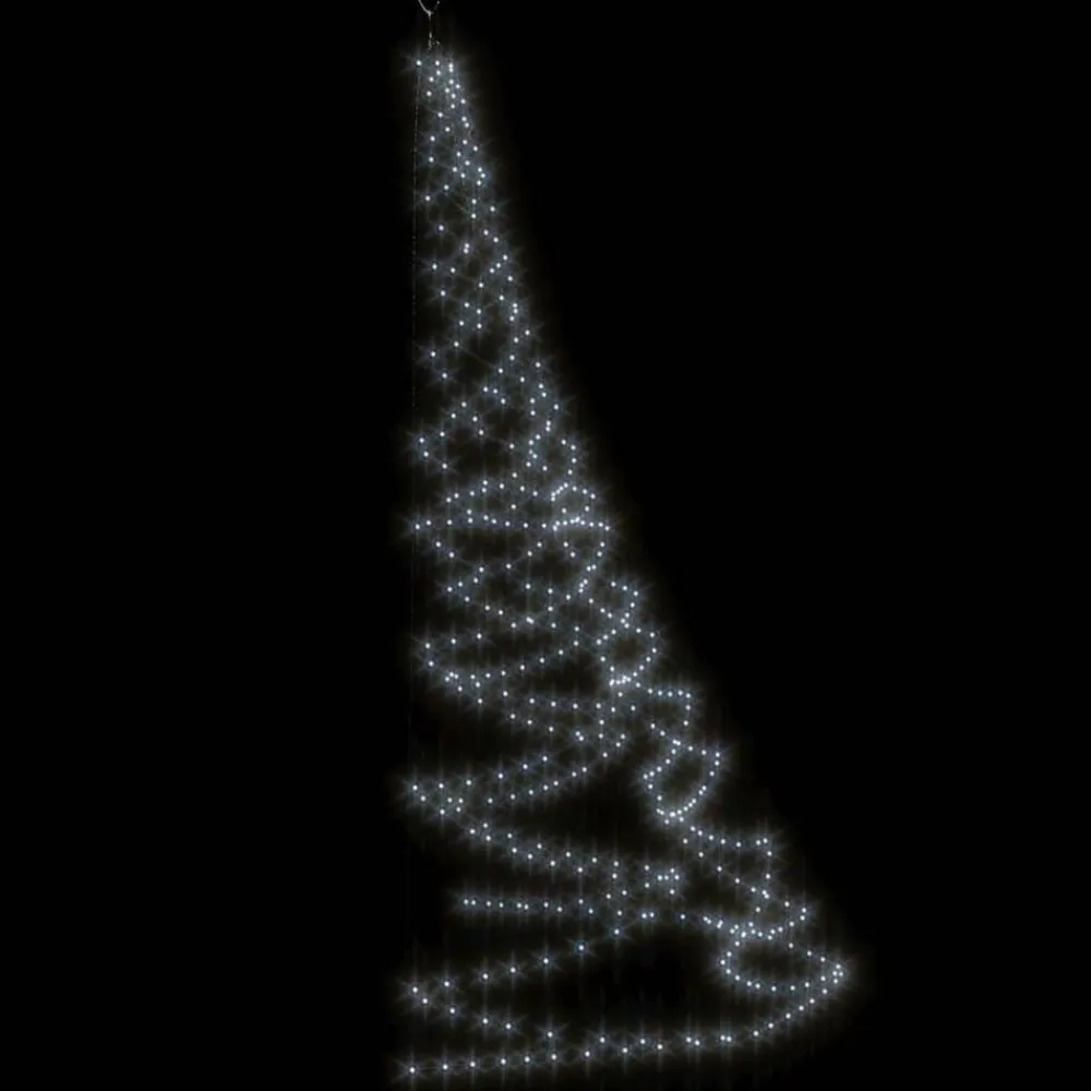 vidaXL Iluminación-Árbol de pared con gancho metálico 720 LED blanco frío 5 m