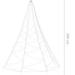 vidaXL Iluminación-Árbol de pared con gancho metálico 720 LED blanco frío 5 m
