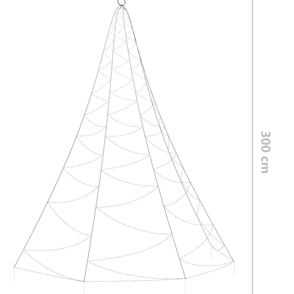 vidaXL Árbol de pared gancho metal blanco cálido 3 m interior/exterior Blanco cálido Discount