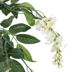 vidaXL Decoración-Árbol de wisteria artificial 560 hojas verde y blanco 80 cm