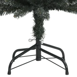 vidaXL Decoración-Árbol Navidad artificial estrecho con soporte PVC verde 120 cm
