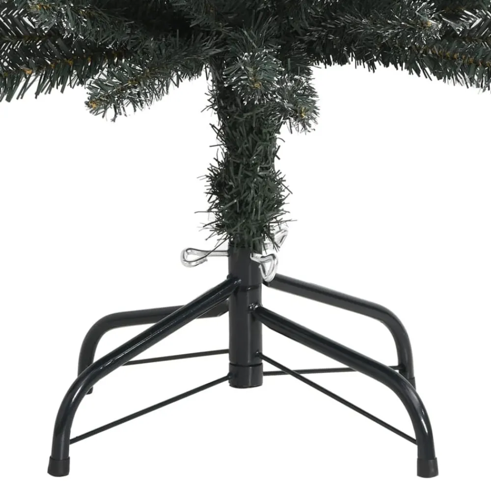 vidaXL Decoración-Árbol Navidad artificial estrecho con soporte PVC verde 120 cm