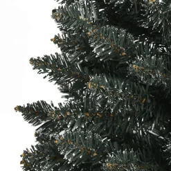 vidaXL Decoración-Árbol Navidad artificial estrecho con soporte PVC verde 120 cm