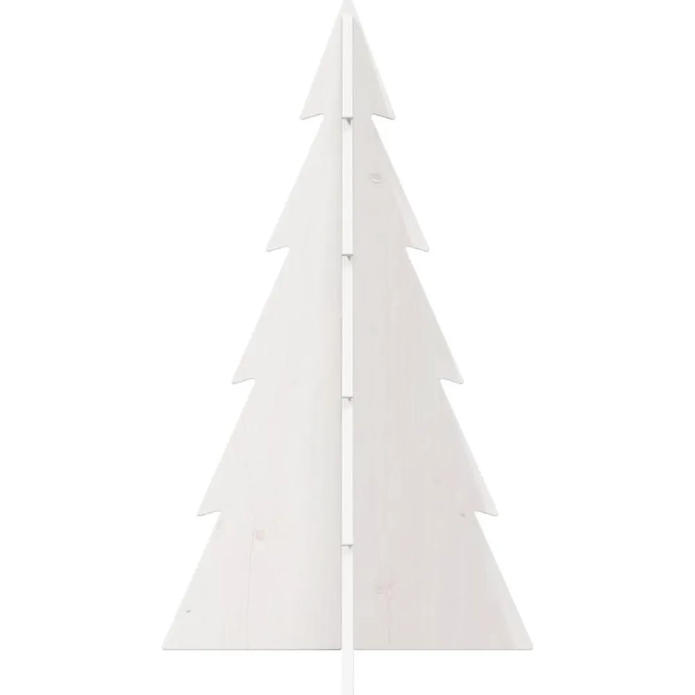 vidaXL Árbol Navidad de adorno madera maciza pino 80 cm Blanco