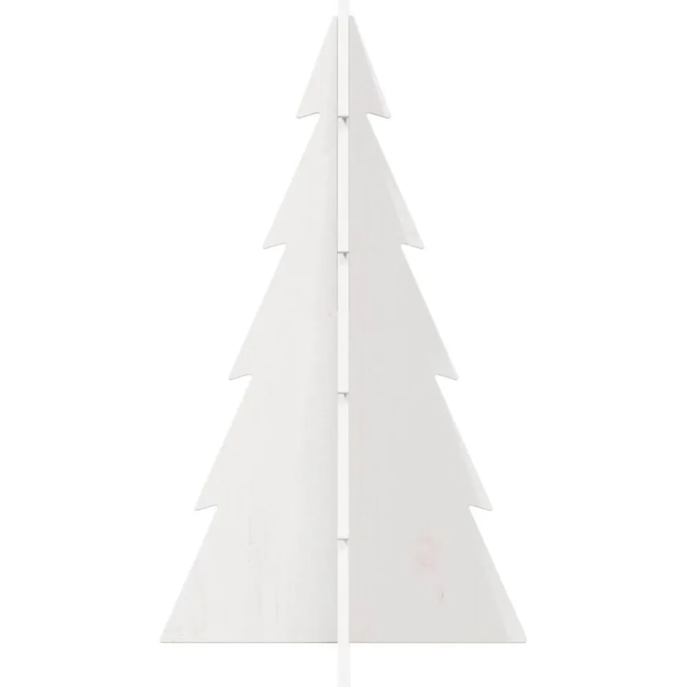 vidaXL Árbol Navidad de adorno madera maciza pino 80 cm Blanco