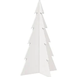 vidaXL Árbol Navidad de adorno madera maciza pino 80 cm Blanco