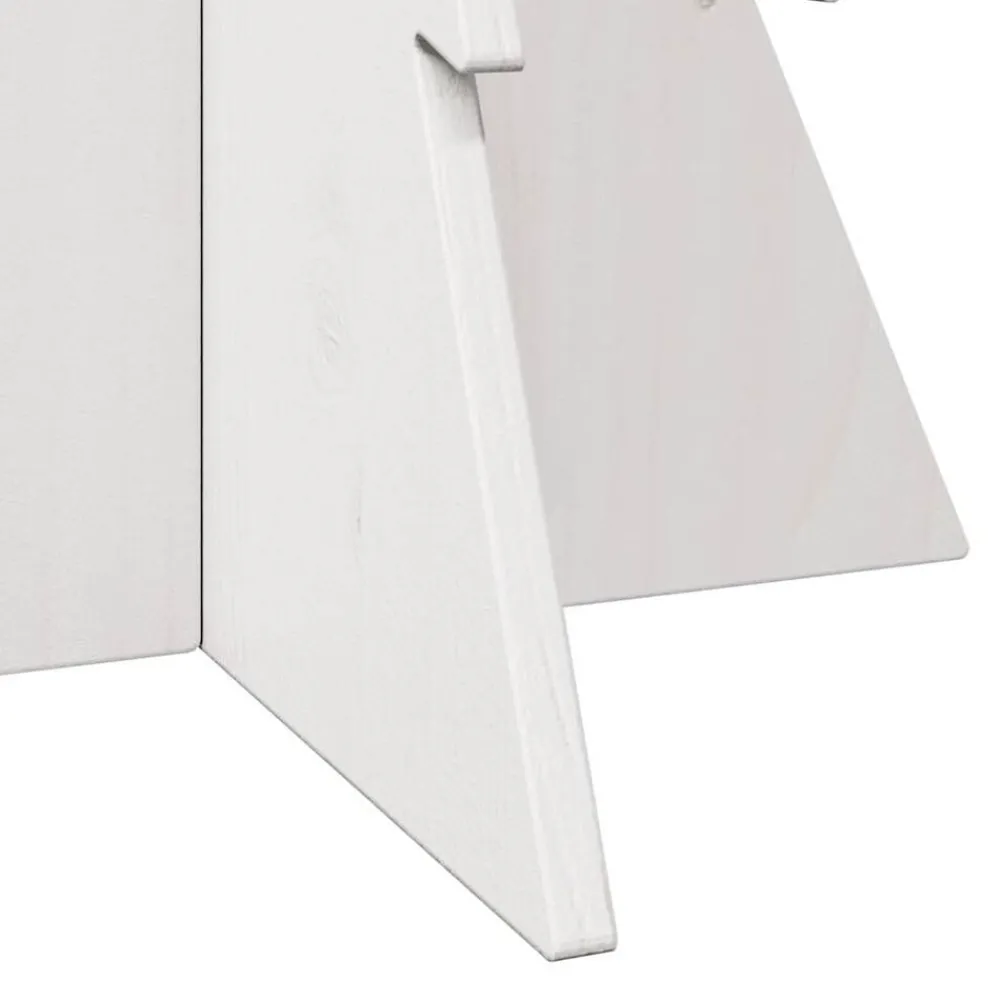 vidaXL Árbol Navidad de adorno madera maciza pino 80 cm Blanco