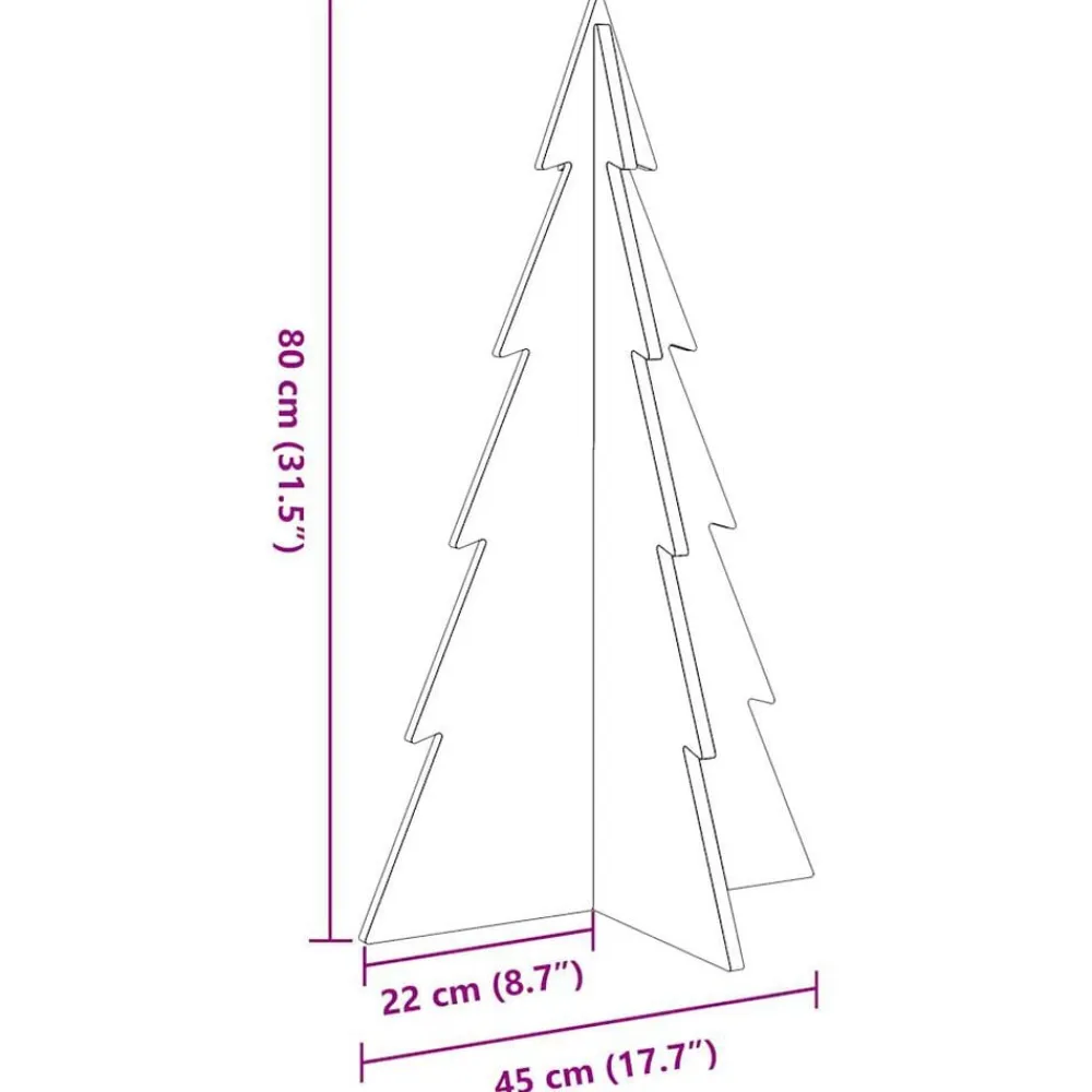 vidaXL Árbol Navidad de adorno madera maciza pino 80 cm Blanco