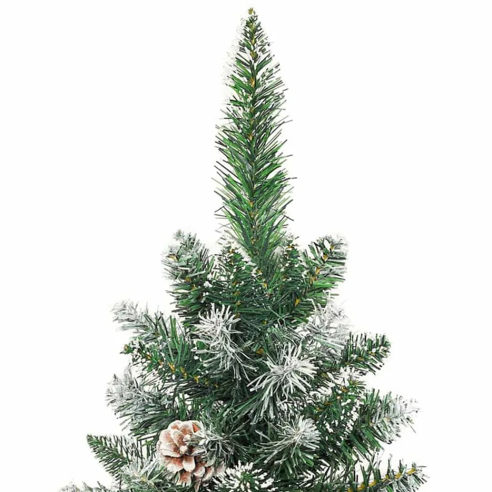vidaXL Decoración-Árbol Navideño Artificial Delgado con 150 LED Verde y 120 cm