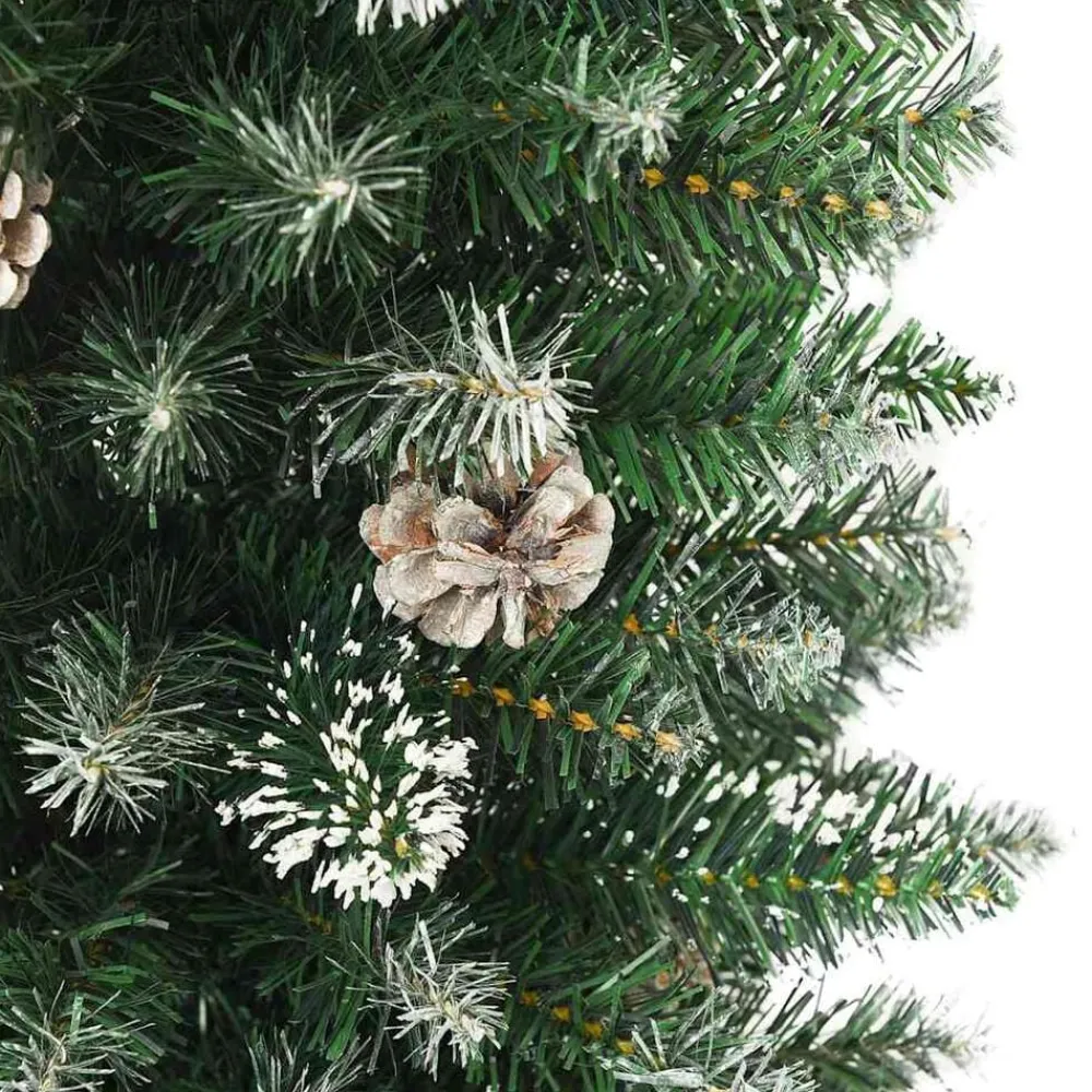 vidaXL Decoración-Árbol Navideño Artificial Delgado con 150 LED Verde y 120 cm