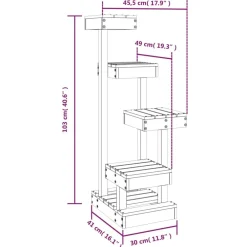 vidaXL Árbol para gatos madera maciza de pino 45,5x49x103 cm Blanco Sale