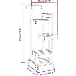 vidaXL Productos Para Mascotas-Árbol para gatos madera maciza de pino 45,5x49x103 cm