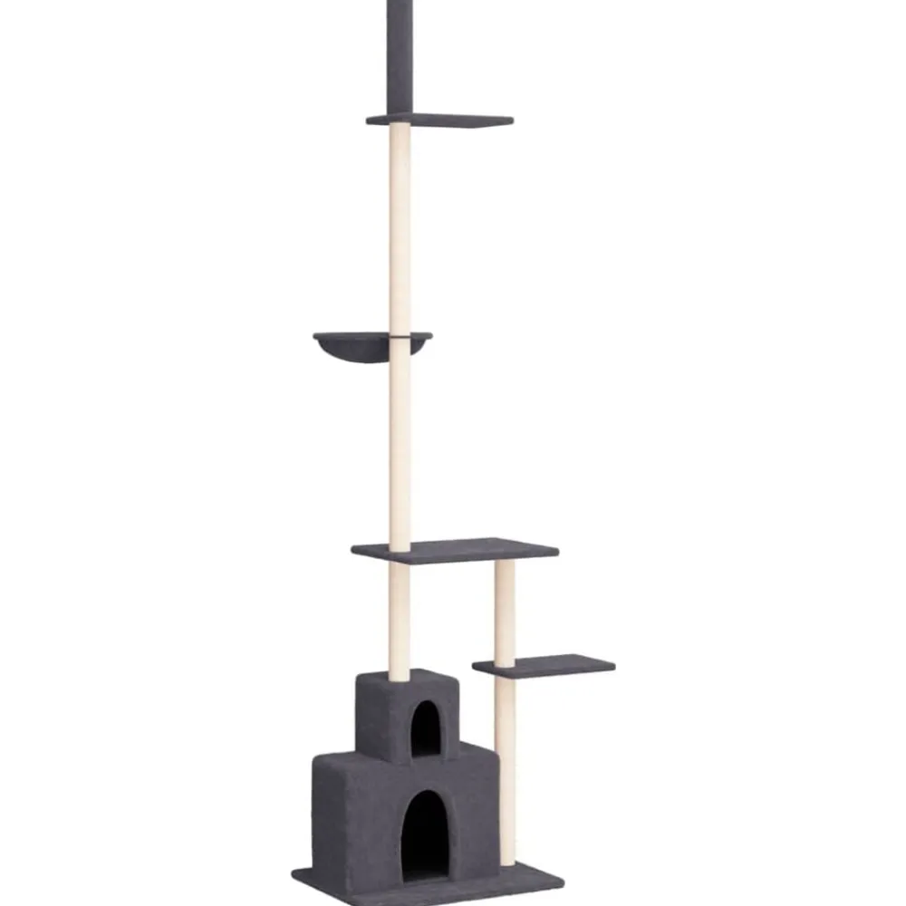 vidaXL Productos Para Mascotas-Árbol rascador gatos suelo a techo 250,5-276,5 cm