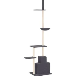 vidaXL Productos Para Mascotas-Árbol rascador gatos suelo a techo 250,5-276,5 cm