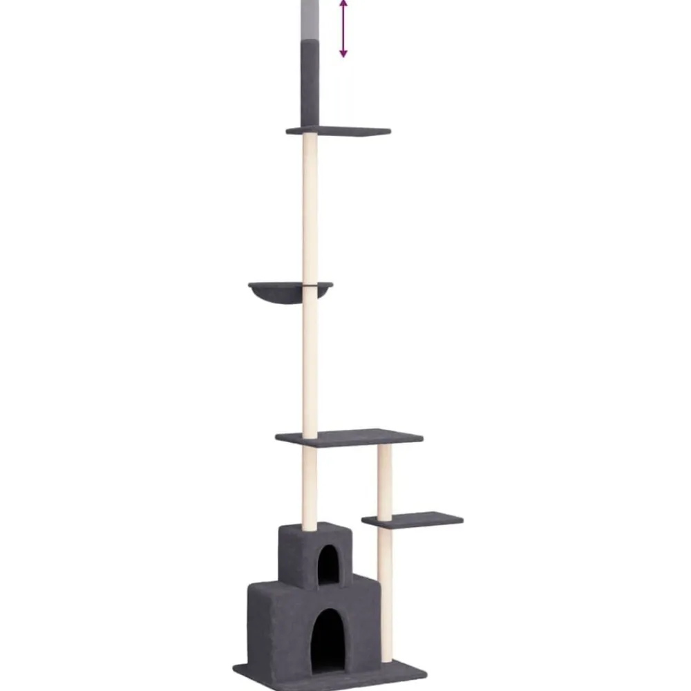 vidaXL Productos Para Mascotas-Árbol rascador gatos suelo a techo 250,5-276,5 cm