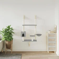 vidaXL Árbol rascador para gatos de pared 153 cm Gris claro Best