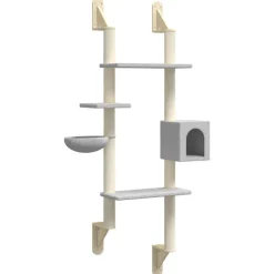 vidaXL Árbol rascador para gatos de pared 180 cm Gris claro Outlet