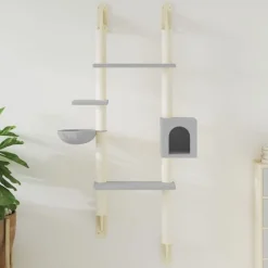 vidaXL Árbol rascador para gatos de pared 180 cm Gris claro Outlet