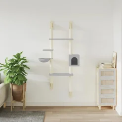 vidaXL Árbol rascador para gatos de pared 180 cm Gris claro Outlet