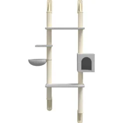 vidaXL Árbol rascador para gatos de pared 180 cm Gris claro Outlet