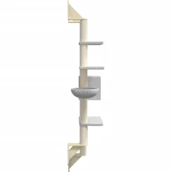 vidaXL Árbol rascador para gatos de pared 180 cm Gris claro Outlet