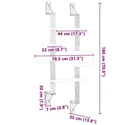 vidaXL Árbol rascador para gatos de pared 180 cm Gris claro Outlet