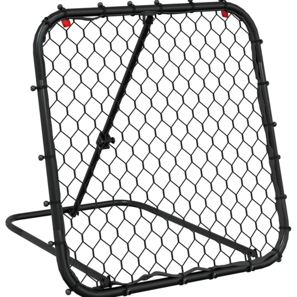 vidaXL Equipamiento Para Atletismo-Rebotador de fútbol ajustable acero negro 84x73x60-80 cm