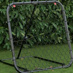 vidaXL Equipamiento Para Atletismo-Rebotador de fútbol ajustable acero negro 84x73x60-80 cm