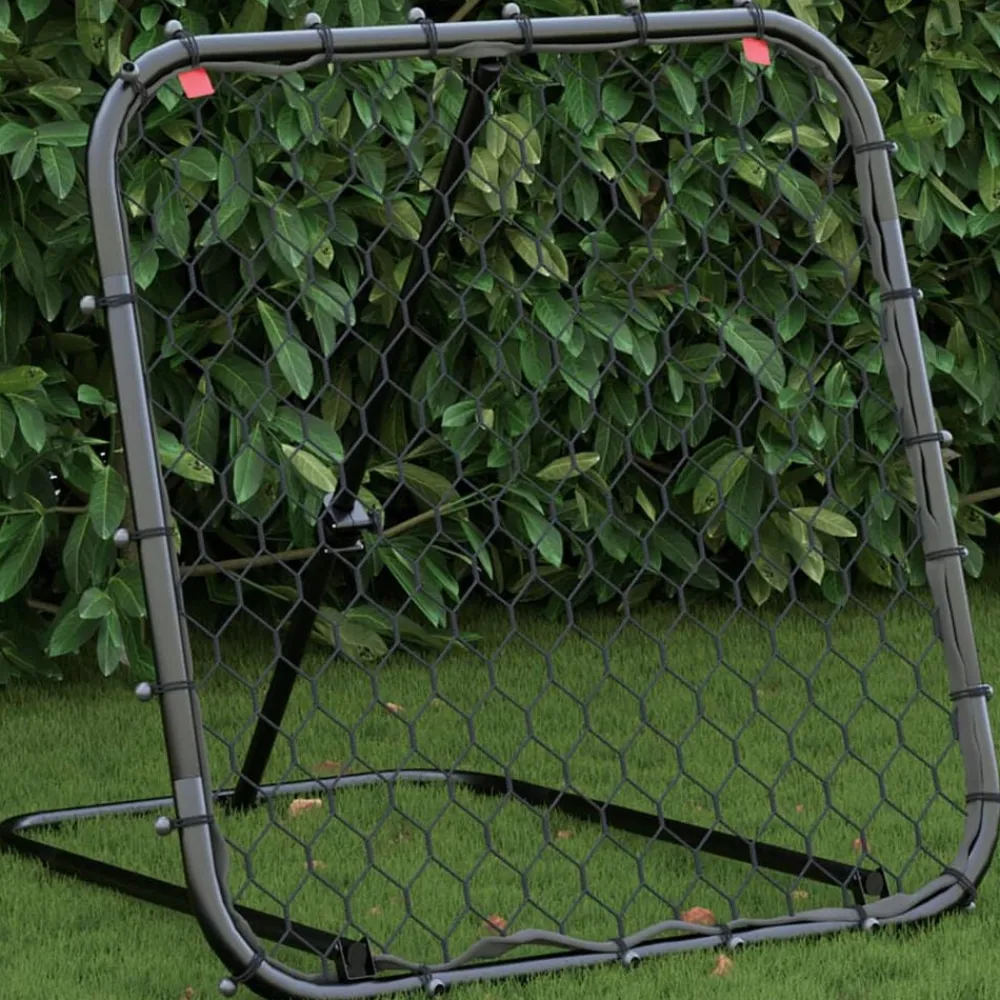 vidaXL Equipamiento Para Atletismo-Rebotador de fútbol ajustable acero negro 84x73x60-80 cm