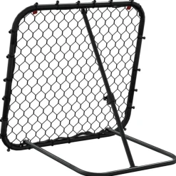 vidaXL Equipamiento Para Atletismo-Rebotador de fútbol ajustable acero negro 84x73x60-80 cm