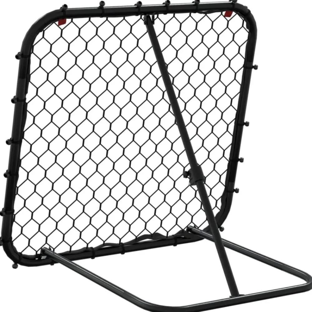 vidaXL Equipamiento Para Atletismo-Rebotador de fútbol ajustable acero negro 84x73x60-80 cm