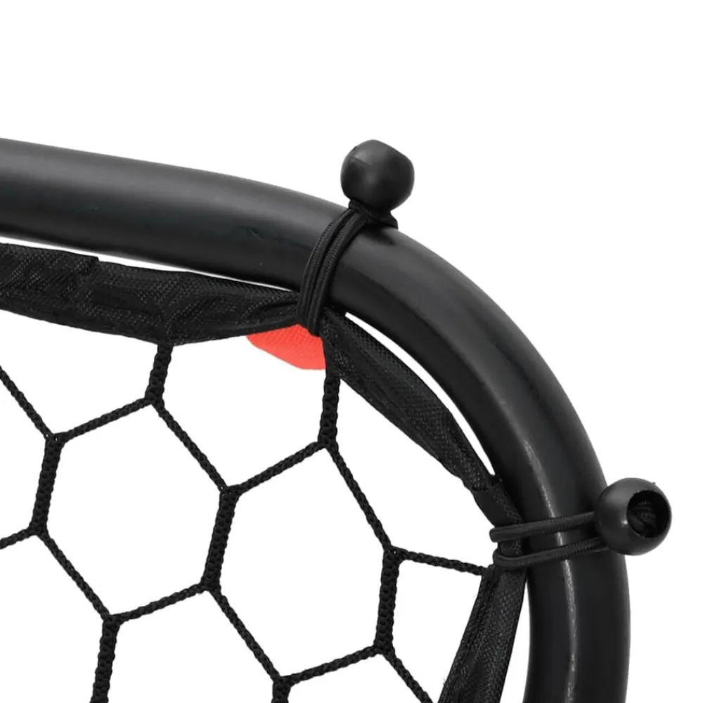 vidaXL Equipamiento Para Atletismo-Rebotador de fútbol ajustable acero negro 84x73x60-80 cm